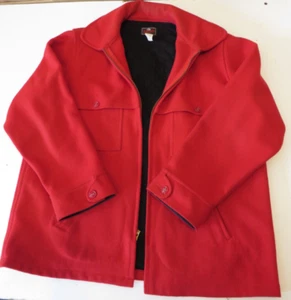 Johnson Woolen Mills Damen Large Scarlet Red Reißverschluss Jacke Mantel Stil 1145 - Bild 1 von 14