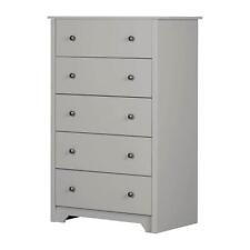 South Shore Chest Of Drawers 31.25"Wx48.75"H Soft Gray 5-Storage Particle Board