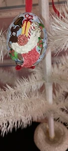 PETER PRIESS AUSTRIACO NAVIDAD HUEVO CÁSCARA ADORNO-AZUL HUEVO RECORTADO/MEDIAS  - Imagen 1 de 3