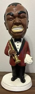 Vtg Louis Armstrong 18” Chalkware Ceramic Statue Jazz Music. Red Jacket, Trumpet - Picture 1 of 10