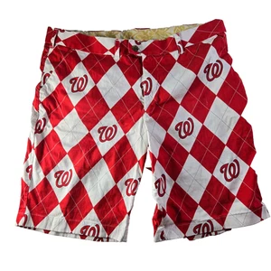 Loudmouth Men’s Shorts MLB Washington Nationals Size 38 Red White Golf Fan - Picture 1 of 22