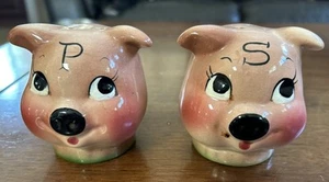 1956 Pink Pig Salt Pepper Shaker Anthropomorphic Barnyard Farm Animals 3.5" MCM - Picture 1 of 5