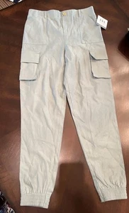 NWT Girls HH haute hippie Light Green Pull On Cargo Pants Size L (10/12) - Picture 1 of 15