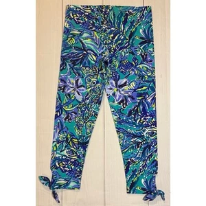 Lilly Pulitzer Girls Maia Crop Leggings in Bennet Blue Size XL 12-14 - Picture 1 of 6