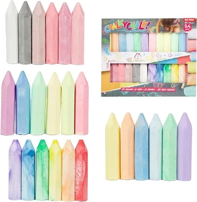 Toi-Toys Chalky Chalk Straßenmalkreide bunt Inhalt: 24 Stück neon marble solid - Bild 1 von 4
