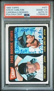 1965 Topps Cardinals Rookies #477 Cardinals Rookies PSA 2.5 Auto 10 - Picture 1 of 2