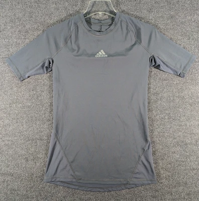 Camisa de compresión firme Adidas Alphaskin para hombre grande alta gris gimnasio entrenamiento deportes Foto 1 de 4