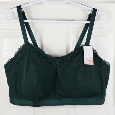 Bralette Cacique Modern Collection verde acanalado sin aros para mujer 26/28 nuevo con etiquetas  Foto 1 de 4