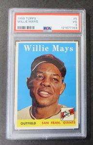1958 Topps Willie Mays San Francisco Giants #5 PSA 3 Fresh Clean Slab CENTERED - Bild 1 von 3