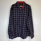 St. Patrich Men's XL Navy Stripped White & Red Button Up Micro-Fiber Extra Large