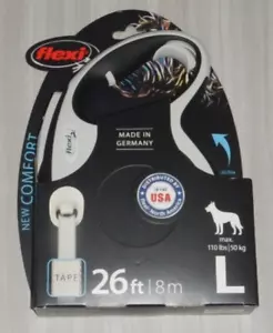 Flexi COMFORT dog leash tape 26 Ft LARGE up to 110 lbs. BLACK GRAY - Picture 1 of 1