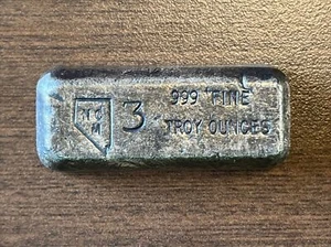 Vintage NCM Nevada Coin Mart 3 Troy Oz. .999+ Fine Silver Poured Bar/Ingot - Picture 1 of 2