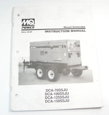 Multiquip DCA70SSJU DCA100SSJU DCA125SSJU DCA150SSJU Generator Operation Manual - Image 1 of 4