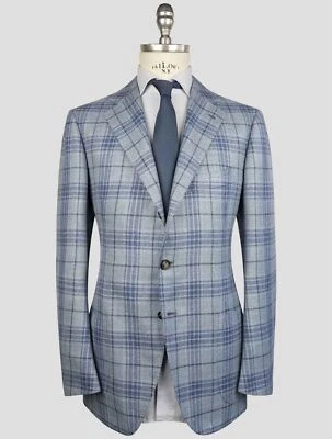 NUEVO BLAZER CESARE ATTOLINI AZUL LANA SEDA LINO US 46 - EU 56 CA2 Foto 1 de 4