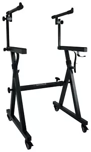 Rockville Z45W Z-Style 2-Tier Keyboard Stand+Wheels Fits Yamaha PSR-EW410 - Picture 1 of 11