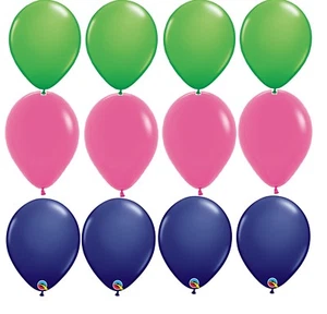 12 BALLOONS new PREPPY PARTY latex NAVY BLUE hot PINK kelly GREEN wedding PROM - Picture 1 of 1