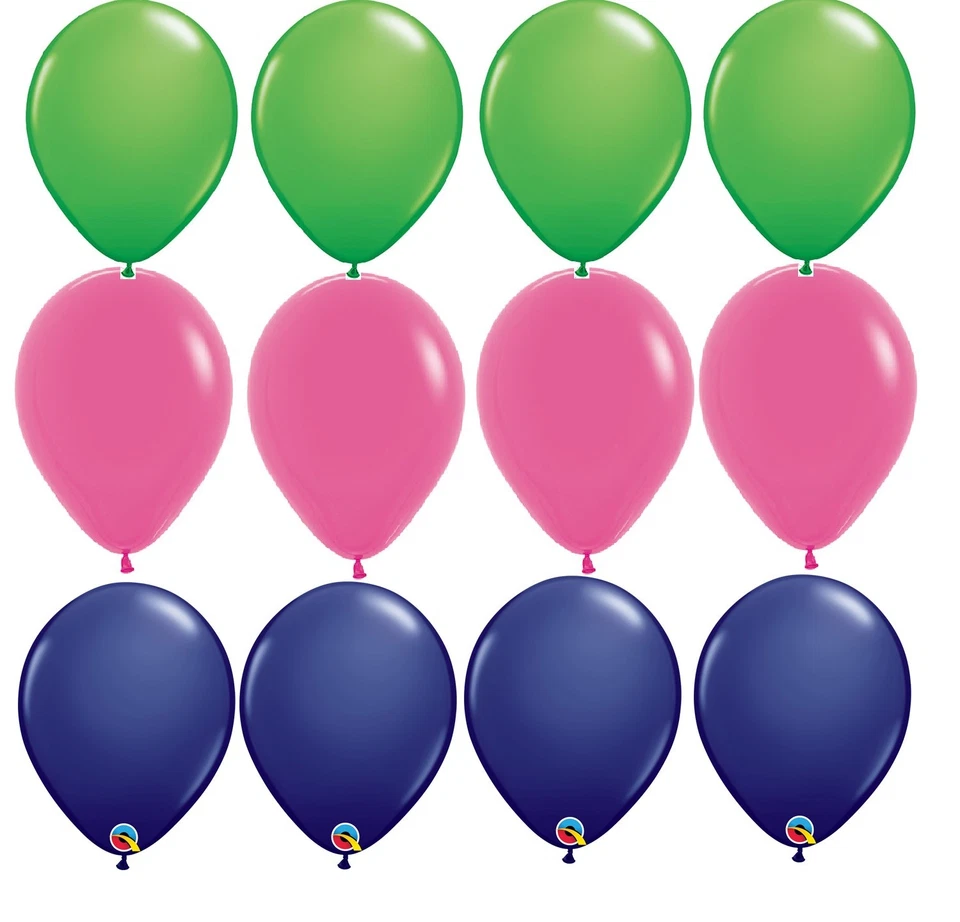 12 BALÕES novos PREPPY PARTY látex AZUL MARINHO quente ROSA kelly VERDE casamento PROM - Imagem 1 de 1