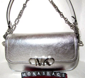 Bolso de Hombro Michael Kors Parker Pouchette Med Convertible Plateado Nuevo con Etiquetas $398 - Imagen 1 de 10