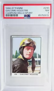 1966 Panini Campioni Dello Sport Giacomo Agostini Rookie RC PSA 7 NM POP 1 GOAT - Picture 1 of 2