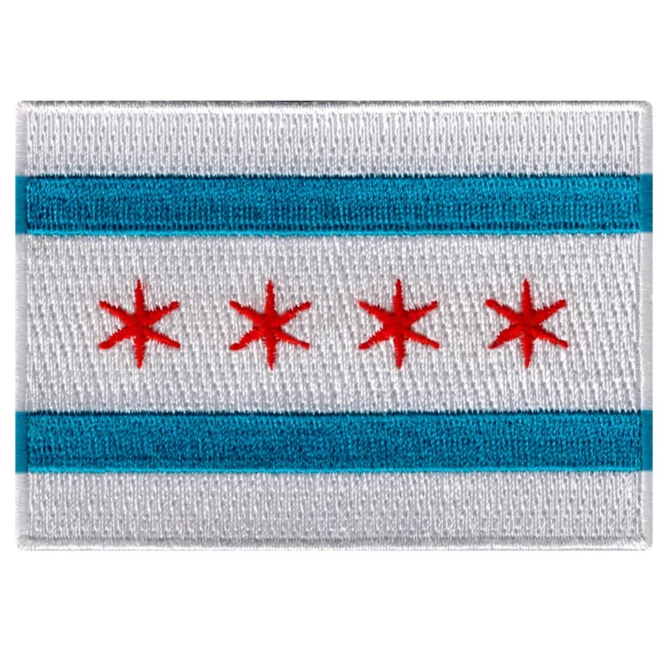 CYPRESS COLLECTIBLES INC. CHICAGO FLAG PATCH EMBLEM embroidered iron-on ILLINOIS COOK COUNTY SECOND CITY