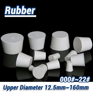 Rubber Stopper Bungs Laboratory Solid Hole Stopper Tapered Flask 25 Sizes Hot - Picture 1 of 33