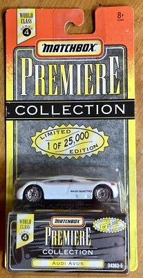 Vintage Matchbox Premiere Collection Audi Avus World Class Series 4 Blanco Foto 1 de 4