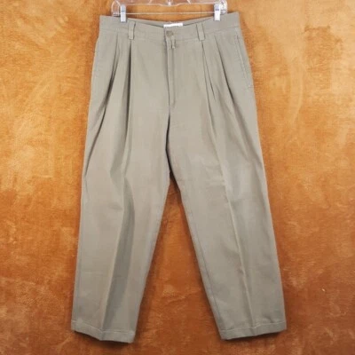 Pantalones ICEBERG Para Hombre Talla 52 Verde Claro Chino Plisado Retro Papá Abuelo ITALIA Foto 1 de 4