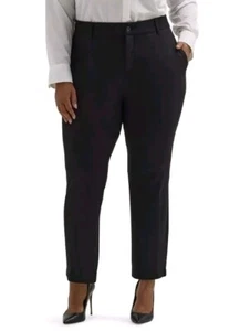 Lee Women’s Ultra Soft Waistband Pants Mid-Rise - Straight Fit - Black SZ 18 S - Picture 1 of 5