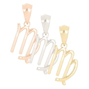 14k Yellow White or Rose Gold Zodiac Sign Virgo Charm Pendant 0.9 gram - Picture 1 of 11