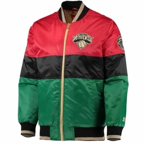 New York Knicks Satin Bomber Jacket - Picture 1 of 5