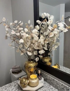 31” Faux Eucalytus Floral Arrangement in a Ginger Jar with Lid - Picture 1 of 4