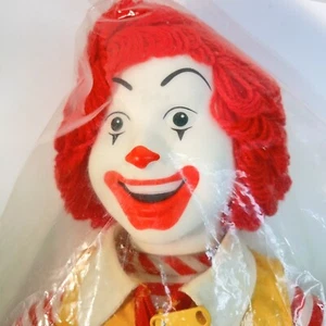 Muñeca Ronald McDonald de peluche vintage años 80 16" cabeza de vinilo hilo cabello sellado de lote antiguo - Imagen 1 de 12