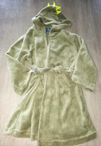 boys size 7 DINOSAUR green BATH ROBE WITH BELT HOOD by FREE STYLE SO SOFT! - Picture 1 of 2