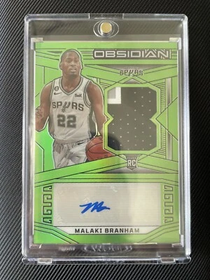 2022-23 Obsidian Malaki Branham RPA Green Flood #’d/20 Rookie Patch Auto RC - Image 1 of 2