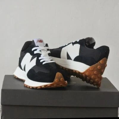 NEW BALANCE 327 WS327BL Women's Multi Size Black White Gum Mineral Red Shoes - Image 1 of 4