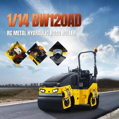 1/14 Metal RTR RC Electric Road Roller BW120AD Construction Vehicle ST8 Battery - Image 1 of 4