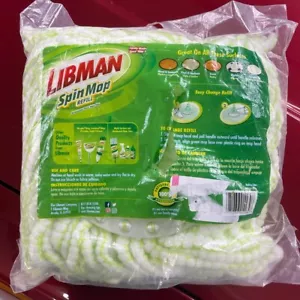 NWT Libman Spin Mop Refill Deep Cleaning Microfiber White And Green - Picture 1 of 3