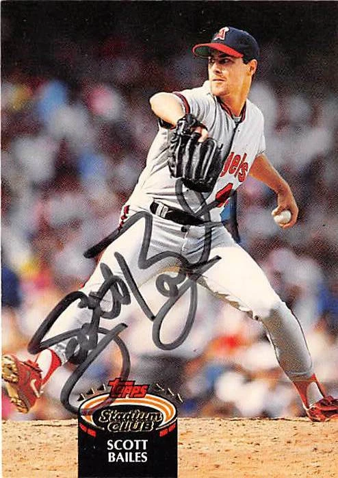 Scott Bailes autographed baseball card (Angels) 1992 Topps Stadium Club #167 - Image 1 of 1