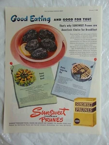 1948 SUNSWEET PRUNES Good Eating print ad - Picture 1 of 1