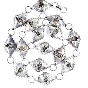 Vintage 925 Sterling Silver 41.5" Native American Womens Link Belt Southwestern - Picture 1 of 6