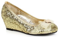 Oro Glitter Principessa Costume Bambini Scarpe