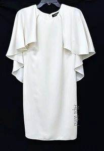 LAUREN Ralph Lauren Womens Satin Ruffle Cocktail Dress Winter Cream SZ.8 NWT$195 - Picture 1 of 8