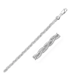 3.5mm 14k White Braided Foxtail Anklet  - Picture 1 of 3