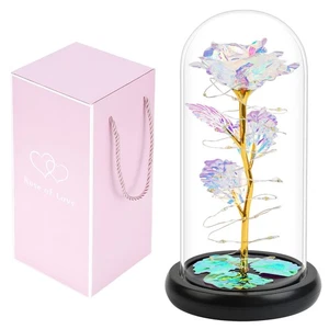 Flor Forever para su Día de la Madre Galaxia Rosa, Rosa Forever en Cúpula de Vidrio R... - Imagen 1 de 9