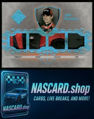 2012 Press Pass Total Memorabilia #TM-JG1 Jeff Gordon Quad Swatch Holofoil #/10 - Image 1 of 2