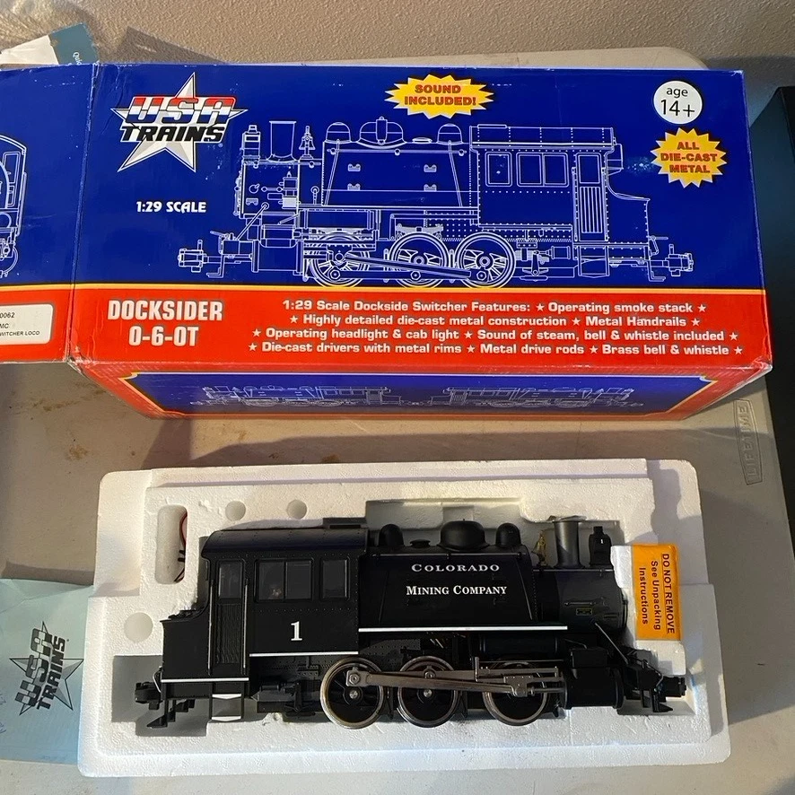 USA Trains G Scale Docksider 0-6-0T 20062 Colorado Mining Co. con sonido y humo Foto 1 de 1