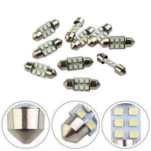 10X White 31mm Festoon LED Dome License Interior Light Bulbs DE3175 3022 - Picture 1 of 12