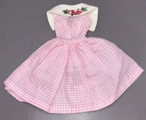 Vintage Barbie vestiti bambola vestito #1626 bambola danzante rosa vestito gingham - Foto 1 di 3
