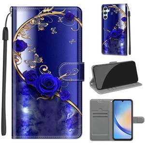 For Various Phone Card Wallet Case Painted Leather Flip Stand Cover Women Girls - Picture 1 of 19