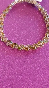 Turmalin Edelstein Armband. Sterling Silber.7:5" lang. Tolles Weihnachtsgeschenk - Bild 1 von 13